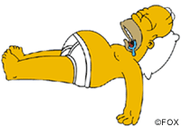 Homer sleeping naked and oversleeping