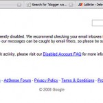 Banned, Disabled Google Account Screenshot